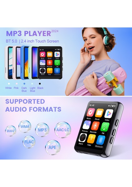 2.4 Inç Mp3 Oynatıcı Kayıpsız Ses Tam Dokunmatik Ekran (Yurt Dışından)