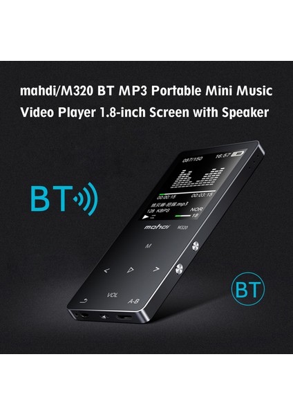 MAHDI/M320 Bluetooth Mp3 Taşınabilir Müzik ve Video Oynatıcı 1,8 Inç Ekranlı 8gb Hafızalı (Yurt Dışından) fiyatları