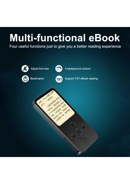 Mp3 Mp4 Oynatıcı Bt4.0 Dijital Ekran Hifi Ses (Yurt Dışından)