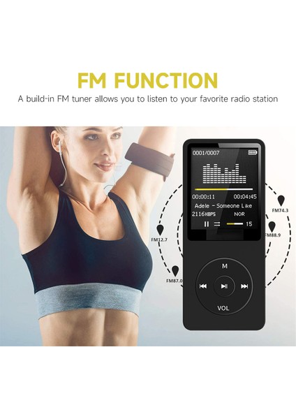 Taşınabilir Mp3 Oynatıcı 1.8 Inç Tft Ekranlı Fm Radyo Siyah (Yurt Dışından) modelleri
