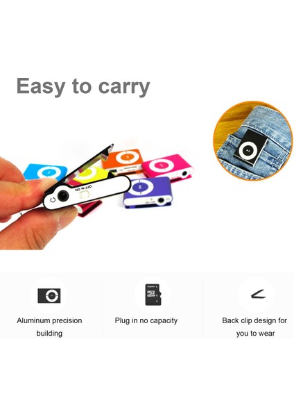 Mini Taşınabilir Suya Dalı Tf Kart Yuvalı USB Mp3 Oynatıcı (Yurt Dışından)