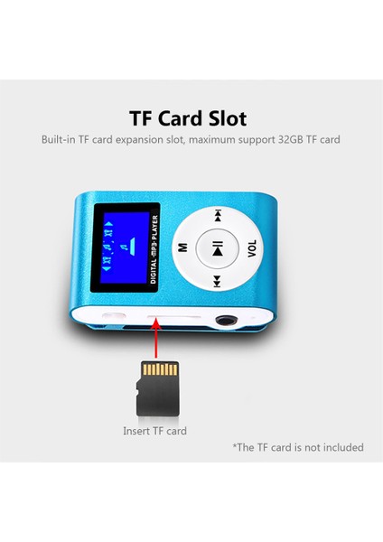 Mini Taşınabilir Mp3 Müzik Çalar Pembe Renkli Tf Kart Destekli (Yurt Dışından)