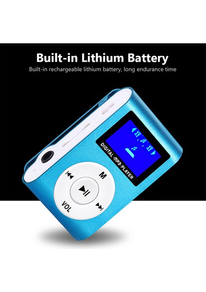 Mini Taşınabilir Mp3 Müzik Çalar Pembe Renkli Tf Kart Destekli (Yurt Dışından)
