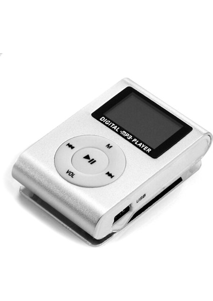 Mini Taşınabilir Mp3 Oynatıcı Metal LCD Ekranlı Gümüş Renkli (Yurt Dışından)