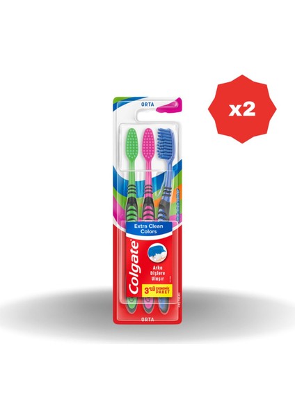 Diş Fırçası Ectra Clean Colors(2+1)- (2 Adet)