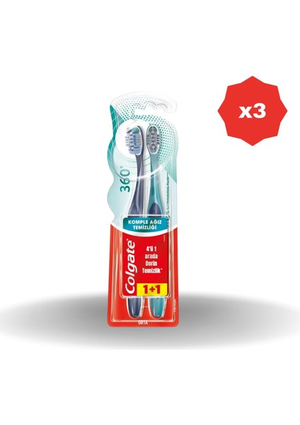 360 Diş Fırçası Komple Ağız Yumuşak 1+1- (3 Adet)
