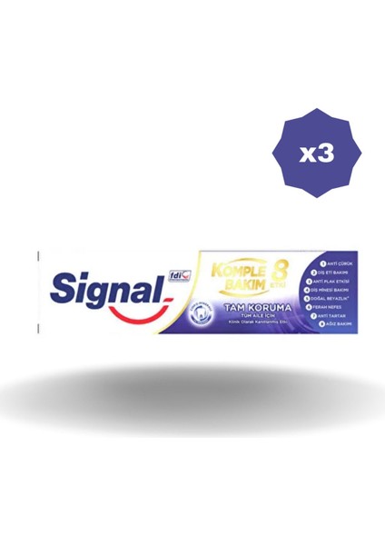 Komple Bakım 8 Etki Tam Koruma 75 ml - (3 Adet)