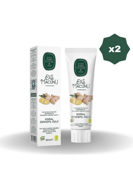 Zencefilli Diş Macunu 90 ml - (2 Adet)
