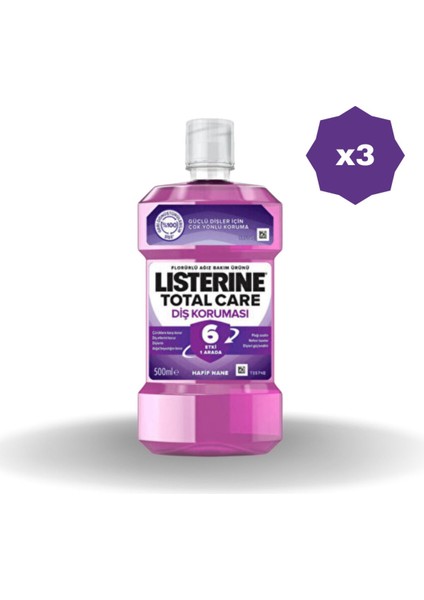 Total Care Ağiz Gargara 6 Etki̇ 1 Arada 500 ml - 3 Adet