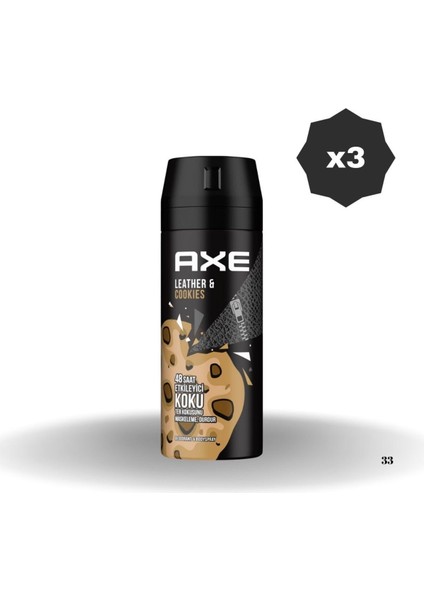 Deodorant Leather Cookies 150 ml - 3 Adet