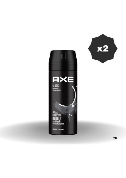 Deodorant Black 150 ml - 2 Adet