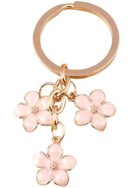 Sevimli Emaye Anahtarlık Renkli Sakura Çiçek Anahtarlık Kadınlar Için Tatlı Anahtar Zincirleri Kızlar Çanta Aksesuarları Dıy Takı Hediyeler (Yurt Dışından)
