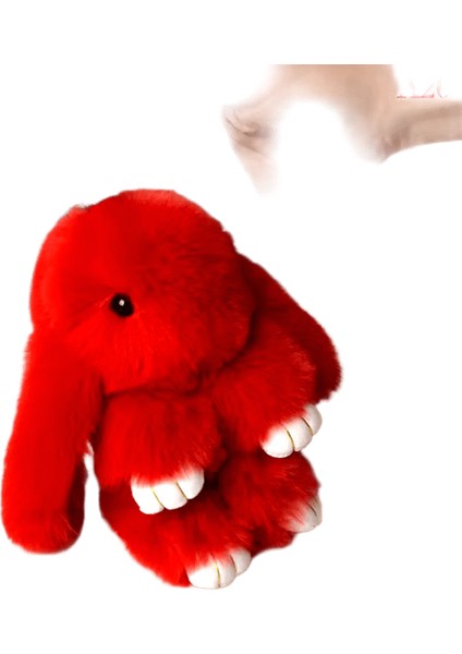 Tavşan Anahtarlık Yüzük Kabarık Gerçek Kürk Ponpon Tavşan Biblo Anahtarlık Charm Çanta Araba Anahtar Kolye Üzerinde Sevimli Anahtarlık (Yurt Dışından)