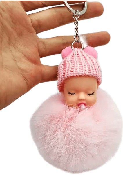 Sevimli Uyuyan Bebek Kaık Ponpon Peluş Bebek Asılı Kolye Anahtarlık Anahtarlık Kolye Anahtarlık Anahtarlık Kolye Anahtarlık Keychai (Yurt Dışından)