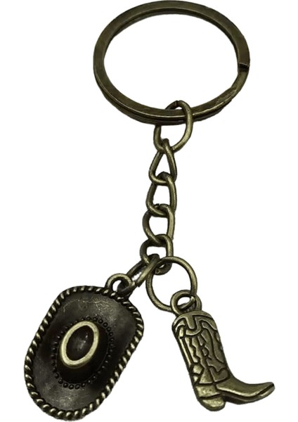 Batı Kovboy Çizme Anahtarlık Kovboy Şapka Çizme Texas Çiftlik Anahtarlık Metal Anahtarlık Zarif Hediyerenk:gümüşi (Yurt Dışından)