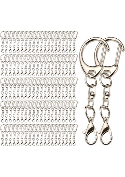 100 Adet/grup Istakoz Toka 57MM Zincir C-Şekilli Tokalar Dıy Takı Yapımı Için Bağlayıcı Bulgular Anahtarlık Aksesuarları Dropshipping Renk: Şerit / Mücevher Renk: 100 Adet (Yurt Dışından)