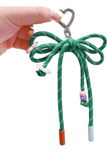 Kore Örgü Halat Anahtarlık Y2K Moda Çanta Kolye Sevimli Kawaii Ilmek Ipi Anahtarlık Anahtar Çanta Telefon Charms Için Dıytakı Renk:a-Yeşil (Yurt Dışından)