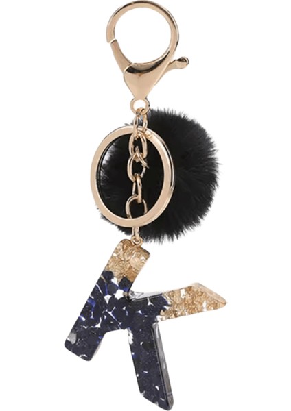 Yaratıcı Siyah 26 Harfli Anahtar Zincirleri Benzersiz Denizyıldızı Dolgulu Baş Harfler Kadınlar Için Anahtarlık Çanta Kolye Doğum Günü Hediyesi (Yurt Dışından)