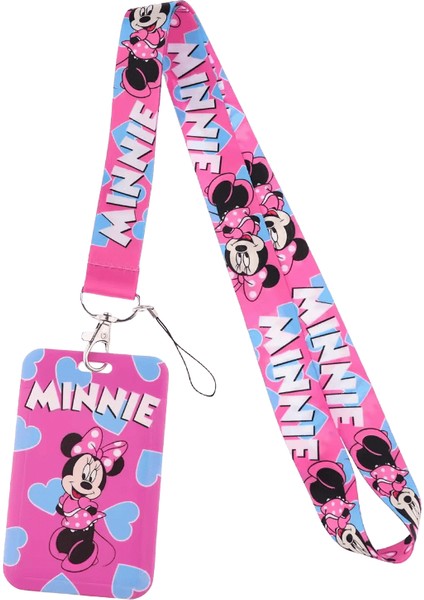 Potdemiel Disney Minnie Mouse Anahtarlık Anahtarlar Için Kimlik Rozetlik Kredi Kartı Boyun Askısı Anahtarlık Lariat Telefon Askısı Takı (Yurt Dışından)