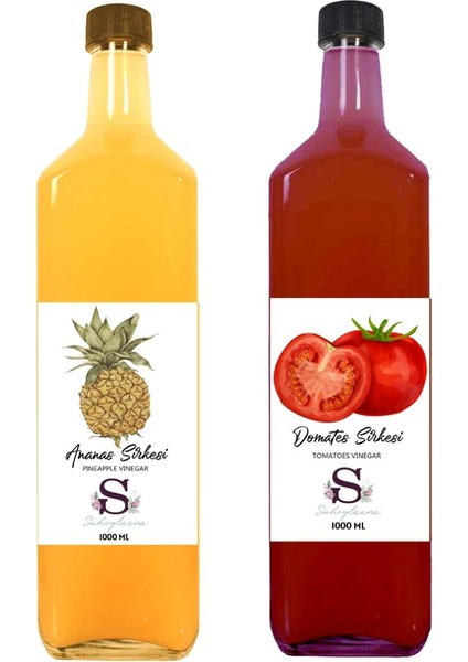 Doğal Ananas Sirkesi 1000 ml - Doğal Domates Sirkesi 1000 ml