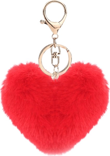 Kadınlar Için Büyük Kalp Ponpon Anahtarlık Gökkuşağı Peluş Top Anahtarlık Araba Çantası Kolye Moda Takı Kabarık Aşk Ponponlar Anahtarlık (Yurt Dışından)
