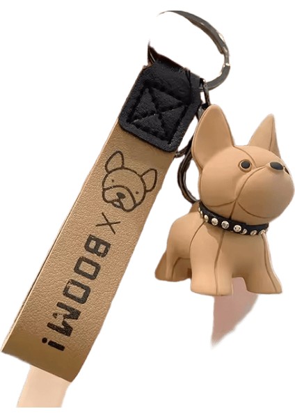 Pu Deri Köpek Anahtarlıklar Kadınlar Için Çanta Kolye Moda Punk Fransız Bulldog Anahtarlık Takı Biblo Erkek Araba Anahtarlık Anahtarlık (Yurt Dışından)