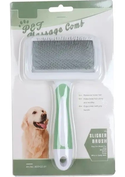 Kedi Tarakı Kendiliğinden Temizlenen Slicker Köpek Tarakı Tüy, Yumak, Kırılmaları Tarak Yumuşak Köpek Yavru Patisi Bakım Aracı Kedi Aksesuarları Renk:Yeşil (Yurt Dışından)