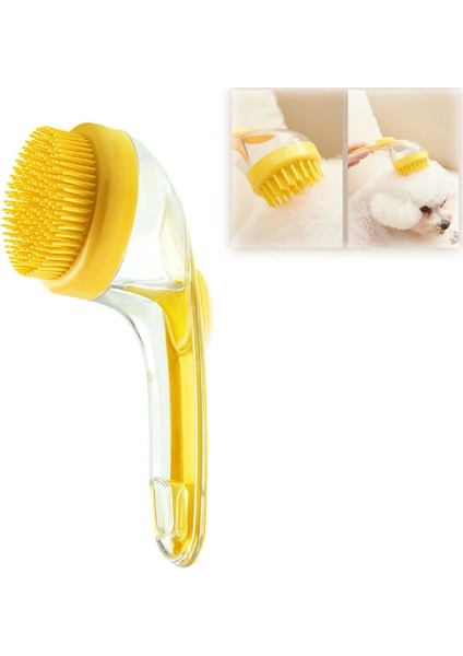 1Pc Pet Bath Brush Soft Silicone Long Handle With Shampoo Dispenser Gentle Mage For Grooming And Cleaning Fur And Hair Renk:C/Boyut:Tek Boyut (Yurt Dışından)