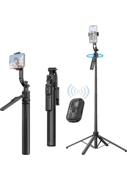 Aı Yüz Izleme 360° Dönebilen 4 Bacaklı Uzayabilir Cep Telefonu Si Stick Tripod (Yurt Dışından)