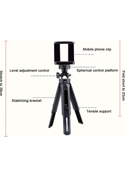 Cep Telefonu Taşınabilir Ayarlanabilir Tripod Standı (Yurt Dışından)