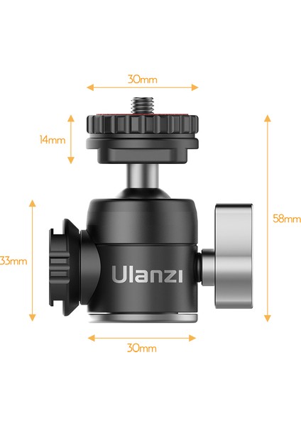 Ulanzi U-60 Tam Metal Mini 360 Derece Panoramik Topuklu Şarj 10KG Maksimum Taşıma Kapasiteli (Yurt Dışından)