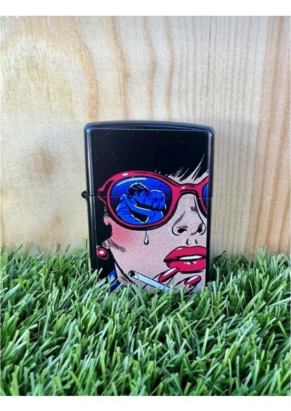 Lady Benzinli Metal Çakmak Uv Baskı