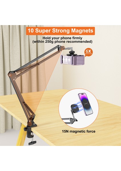 Vrıg Mg-09 Masaüstü Manyetik Telefon Tutucu iPhone Vloglama Için Esnek (Yurt Dışından)