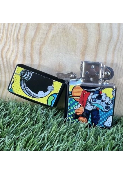 Astronot Benzinli Metal Çakmak Uv Baskı