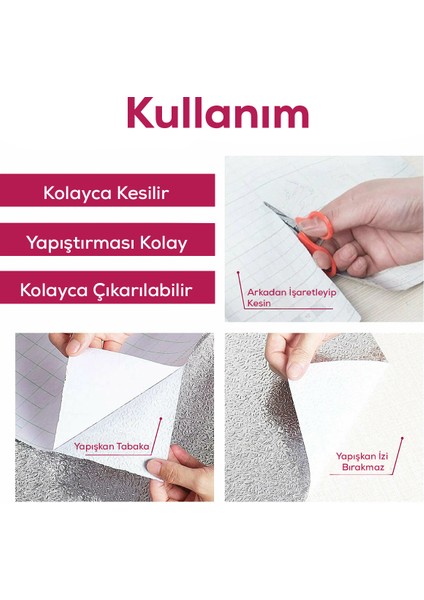 3MTX60CM Kabartma Desenli Kendinden Yapışkanlı Folyo- Mutfak, Banyo, Tezgah, Duvar Kâğıdı indirimleri