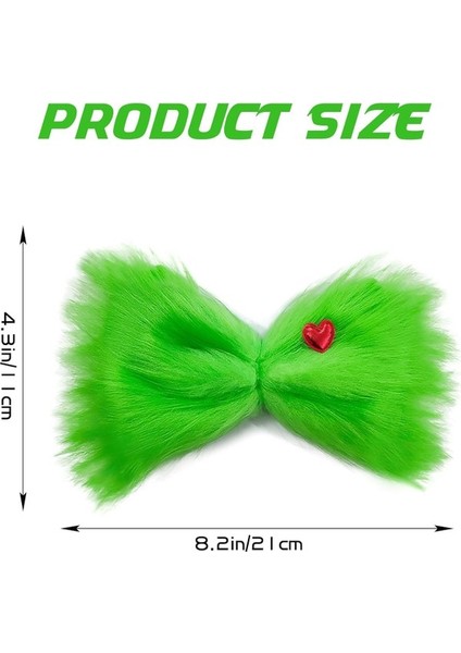 Brave Bull Large Green Furry Bow Halloween Hair Clip Women Girls Christmas Hair Accessories Christma (Yurt Dışından) fırsatları