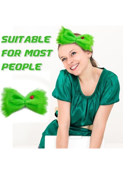 Brave Bull Large Green Furry Bow Halloween Hair Clip Women Girls Christmas Hair Accessories Christma (Yurt Dışından) indirimleri