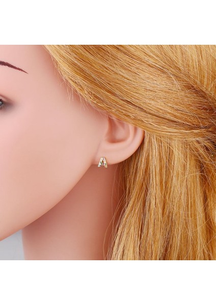 Aqqogib Küpe Sonrası Gökkuşağı Kübik Zirkonya Altın Kaplama 26 Mektup Ilk Küpe Kızlar Kadınlar Için (Yurt Dışından) modelleri