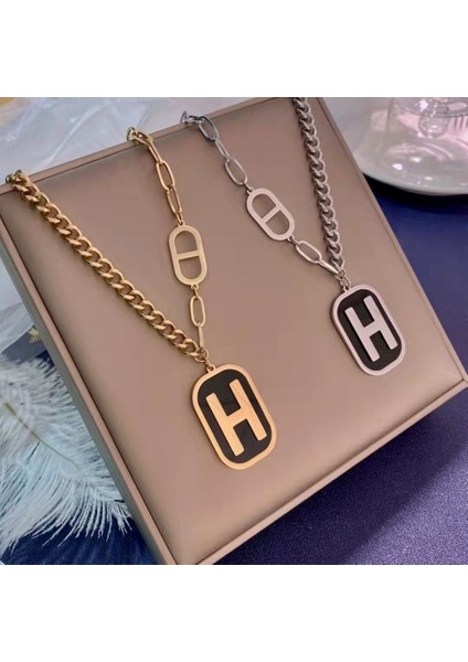 Safety1 Harfi Kazak Zinciri Kolye 2021 Niş Tasarım Dokuma Hip Hop Siyah Marka Köprücük Kemiği Zincir (Yurt Dışından) modelleri