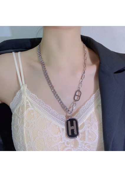 Safety1 Harfi Kazak Zinciri Kolye 2021 Niş Tasarım Dokuma Hip Hop Siyah Marka Köprücük Kemiği Zincir (Yurt Dışından) fırsatları