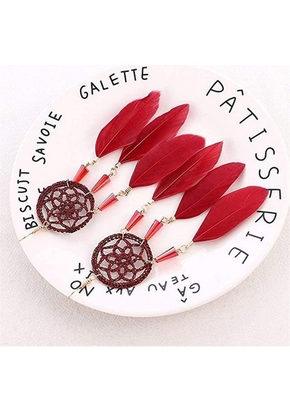 Safety1 Adın I Düğme Şık Sadelik Tüy Uzun El Örgüsü Püsküllü Retro Boho Dream Catcher Tasarım (Renk: (Yurt Dışından) fırsatları