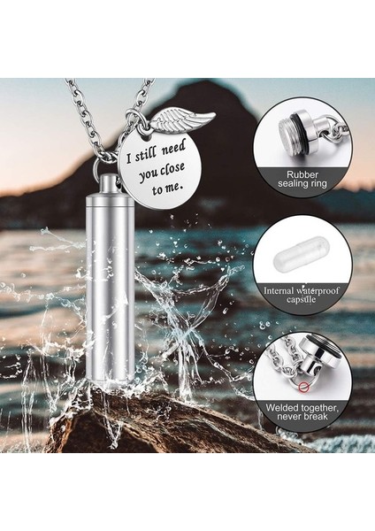 Safety1 Kremasyon Takı, Urn Kolye Pet Anıt Kül Tutucu Kolye Melek Kanat Charm Anıt Hatıra-Hala Bana (Yurt Dışından) fırsatları