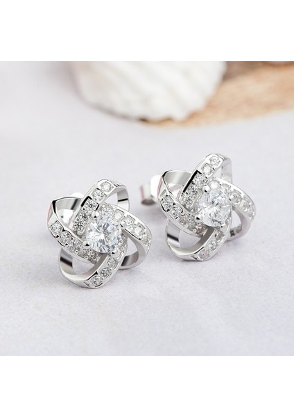 Aqqogib Kadınlar Için Saplama Küpe, 18K Altın Kaplama 925 Ayar Gümüş Direk Saplama Küpe, Kübik Zirko (Yurt Dışından) fırsatları