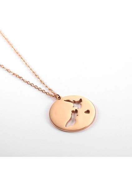 Safety1 1 Adet Kesme Harita Kolye, Yeni Zelanda Harita Kolye, Titanyum Çelik Bayanlar Klavikula Zinc (Yurt Dışından) modelleri