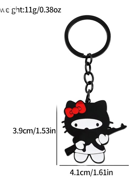 Sanrio Karikatür Hello Kitty Anahtarlık Yaratıcı Gangster Soyguncu Stil Kişiselleştirilmiş Kitty Kedi Anahtarlık Çanta Kolye Için HEDIYERENK:KC1474 (Yurt Dışından)