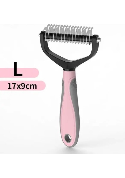Pet Eptepoval Trow Cat Köpek Fırçası Pet Saç Bakım Aracı Yavru Köpek Saç Dökülme Taraklar Pet Kürk Kırpma Dematting Deshedding Fırçası Pink L (Yurt Dışından)