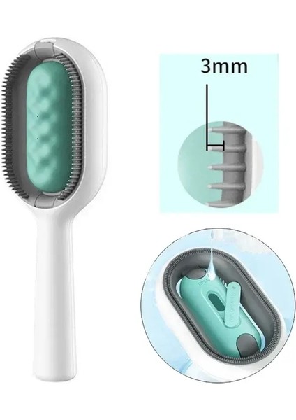 Hayvan Tüy Temizleyici Fırça Evcil Hayvan Tarakları Kedi Köpek Hamster Çift Taraflı Fırça Evcil Hayvan Tüylerini Temizler Bakım Temizleyici Masaj Tarakları Renk:Mavi Kısa (Yurt Dışından)