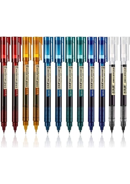 Kalesi 12 Adet Tükenmez Kalemler Mürekkep 0.5 mm Ekstra Ince Uçlu Kalemler Sıvı Mürekkepli Kalem Rol (Yurt Dışından)