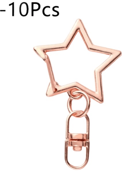 10 Adet Yeni Yıldız Pentagram Hollow Anahtarlık Yüzük Anahtarlık Dıy Aksesuarları Istakoz Toka Anahtarlık Takı Yapımı Bulgular Renk:d (Yurt Dışından)