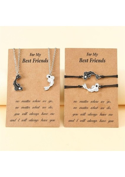 Fybang Yin Yang Kolye Bilezik Kadın Erkek Eşleşen Siyah Beyaz Disk Tai Chi Kolye Çiftler Için Kızlar (Yurt Dışından) modelleri